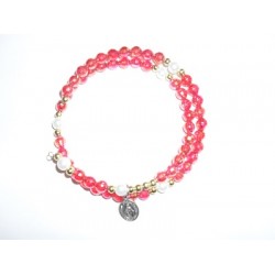 Armband met Maria afbeelding Rose/Rood